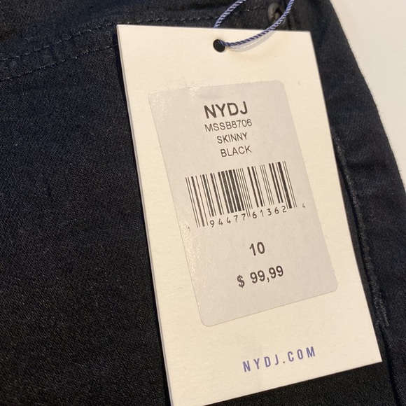 NYDJ SZ 10 Black Denim Skinny Jeans New D31 - Picture 9 of 16